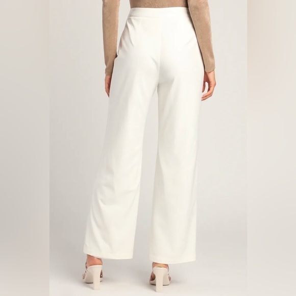 Lulus Distinct Instincts White High-Waisted Wide-Leg Trouser Pants, Size XS - Picture 4 of 12